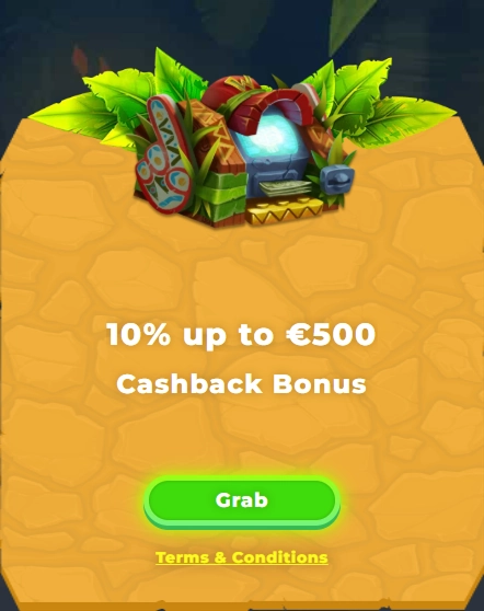 Cashback bonus chest ten percent five hundred euros
